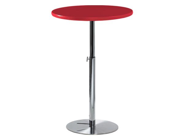 CEBT-046 | 30" Round Bar Table w/ Red Top and  Hydraulic Base -- Trade Show Furniture Rental